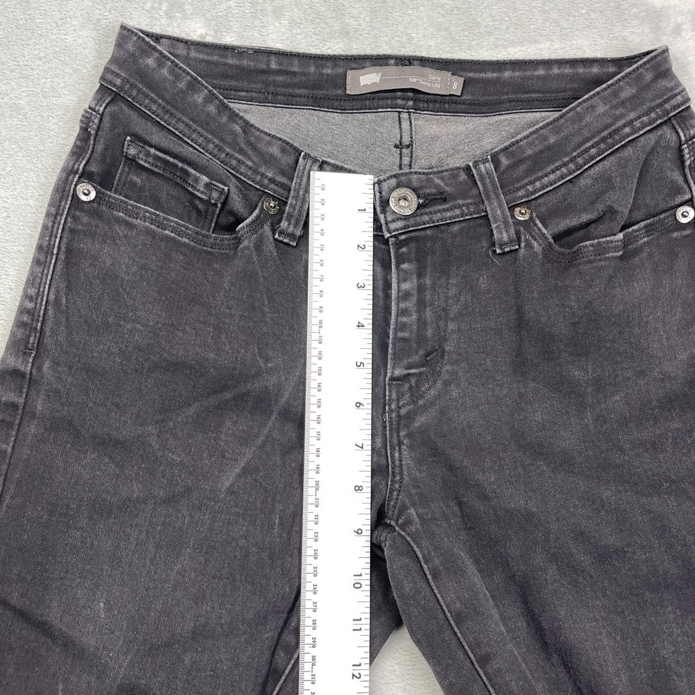 Levi's 529 Jeans Womens‎ 8 (29x32) Black Denim Curvy Grunge Americana Skinny Leg - Picture 6 of 11